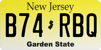 NJ license plate B74RBQ