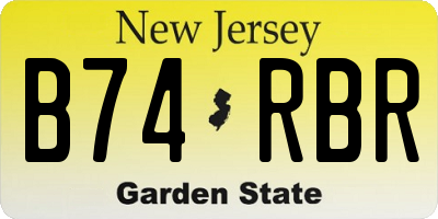 NJ license plate B74RBR