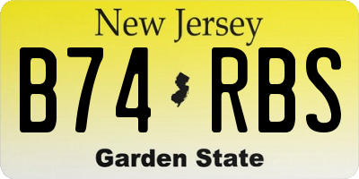 NJ license plate B74RBS