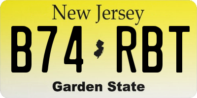 NJ license plate B74RBT