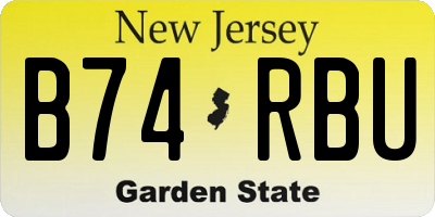 NJ license plate B74RBU