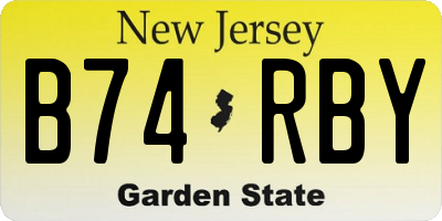 NJ license plate B74RBY