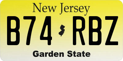NJ license plate B74RBZ