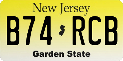 NJ license plate B74RCB
