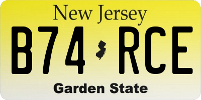 NJ license plate B74RCE