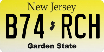 NJ license plate B74RCH