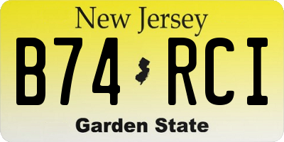 NJ license plate B74RCI