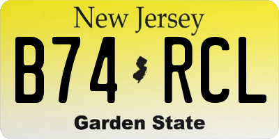 NJ license plate B74RCL