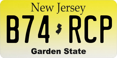 NJ license plate B74RCP