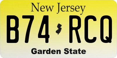 NJ license plate B74RCQ