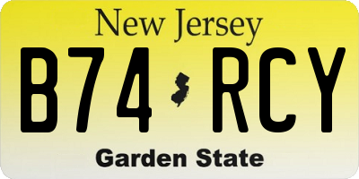 NJ license plate B74RCY