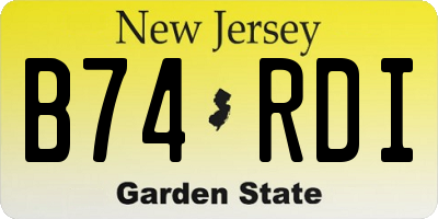 NJ license plate B74RDI