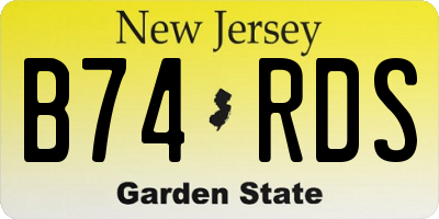 NJ license plate B74RDS