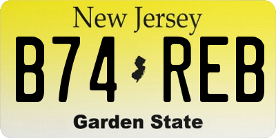 NJ license plate B74REB
