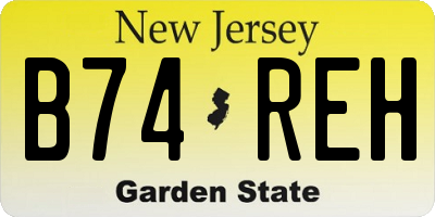 NJ license plate B74REH