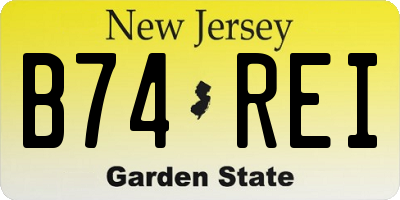 NJ license plate B74REI