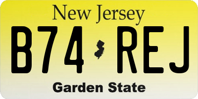 NJ license plate B74REJ