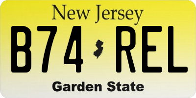 NJ license plate B74REL
