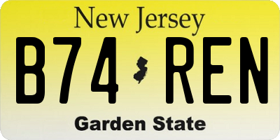 NJ license plate B74REN