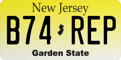 NJ license plate B74REP