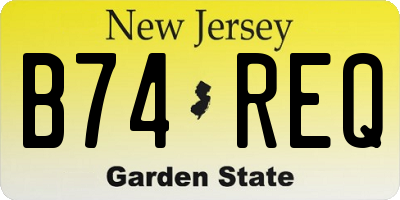 NJ license plate B74REQ