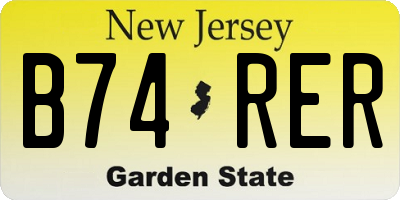 NJ license plate B74RER