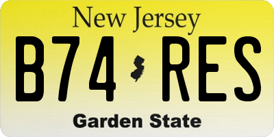 NJ license plate B74RES
