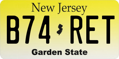 NJ license plate B74RET