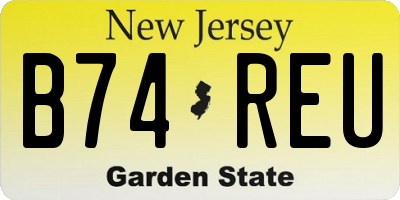 NJ license plate B74REU