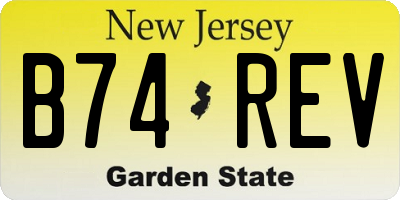 NJ license plate B74REV