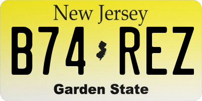 NJ license plate B74REZ