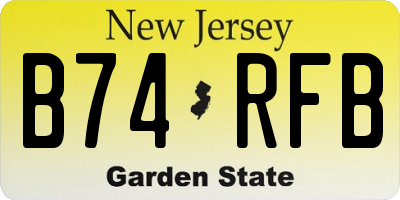 NJ license plate B74RFB