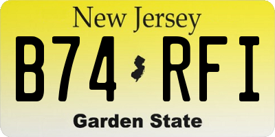NJ license plate B74RFI