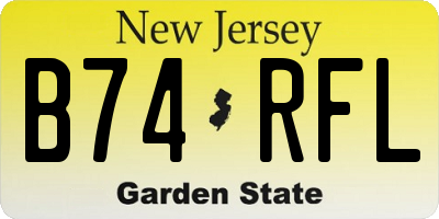 NJ license plate B74RFL