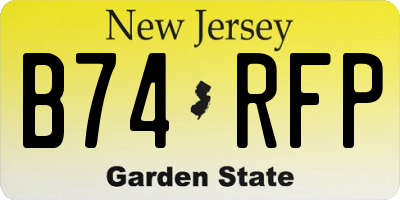 NJ license plate B74RFP