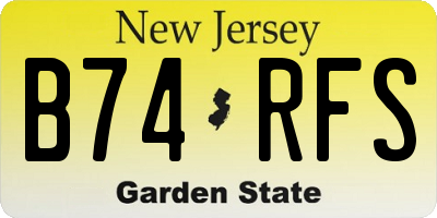 NJ license plate B74RFS