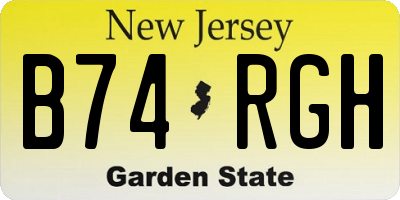 NJ license plate B74RGH