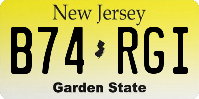 NJ license plate B74RGI