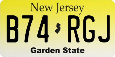 NJ license plate B74RGJ