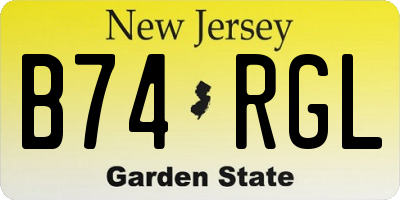 NJ license plate B74RGL