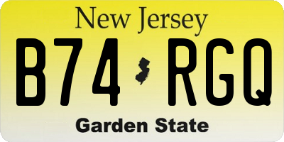 NJ license plate B74RGQ