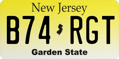 NJ license plate B74RGT