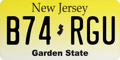 NJ license plate B74RGU