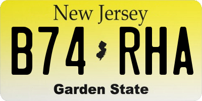 NJ license plate B74RHA