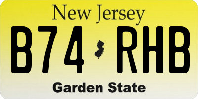 NJ license plate B74RHB