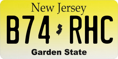NJ license plate B74RHC