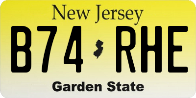 NJ license plate B74RHE