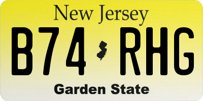 NJ license plate B74RHG