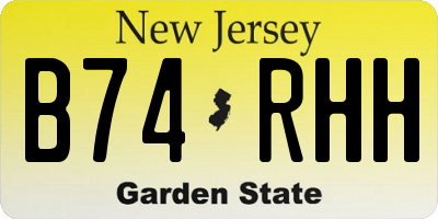 NJ license plate B74RHH