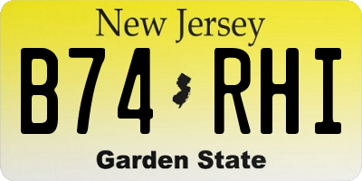 NJ license plate B74RHI